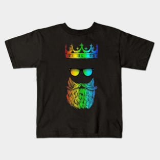 LGBT Gay Bearded Bear King Design T-Shirt Kids T-Shirt